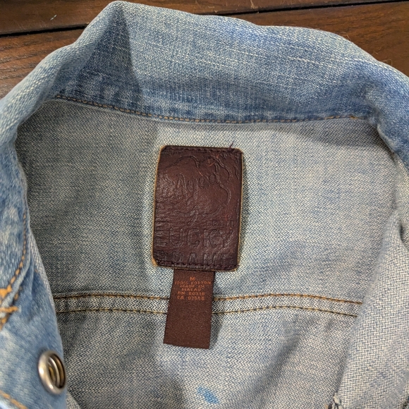 Hand-painted Howls Moving Castle Romantic Scene Lucky Brand Denim Jacket sz M - Picture 12 of 12